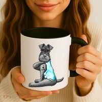 Miniature Schnauzer Tattoos I Love Dad Gift FatherS Day Gift Coffee Mug thumb 3