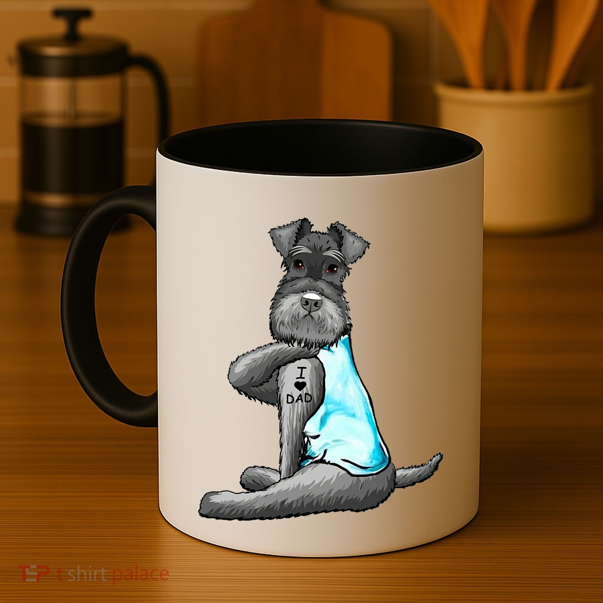 Miniature Schnauzer Tattoos I Love Dad Gift FatherS Day Gift Coffee Mug