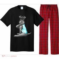 Miniature Schnauzer Tattoos I Love Dad Gift FatherS Day Gift Pajama Set thumb 0