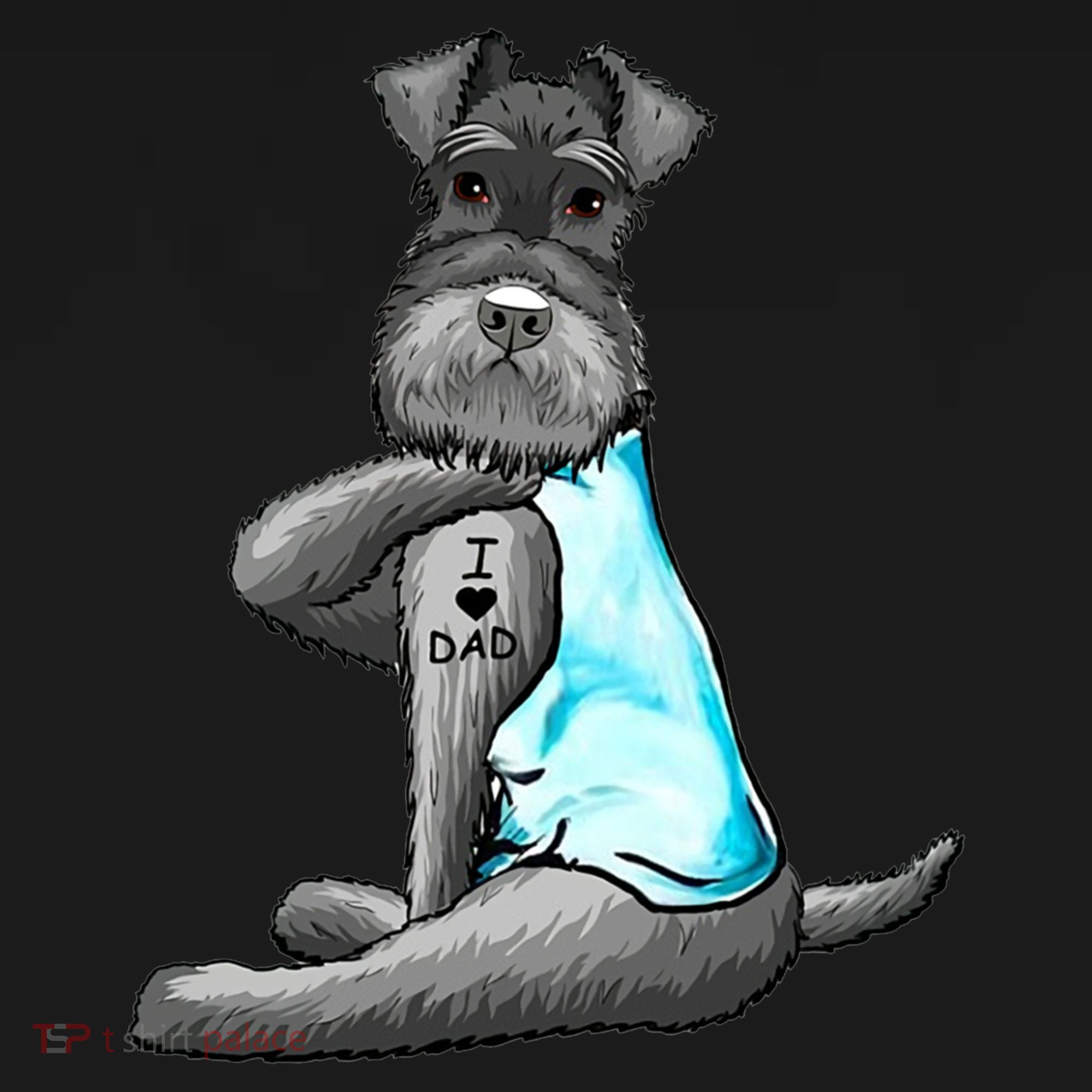 Miniature Schnauzer Tattoos I Love Dad Gift FatherS Day Gift Women's Hoodie