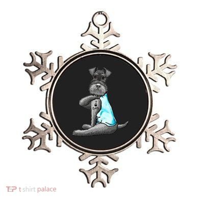 Miniature Schnauzer Tattoos I Love Dad Gift FatherS Day Gift Ornament
