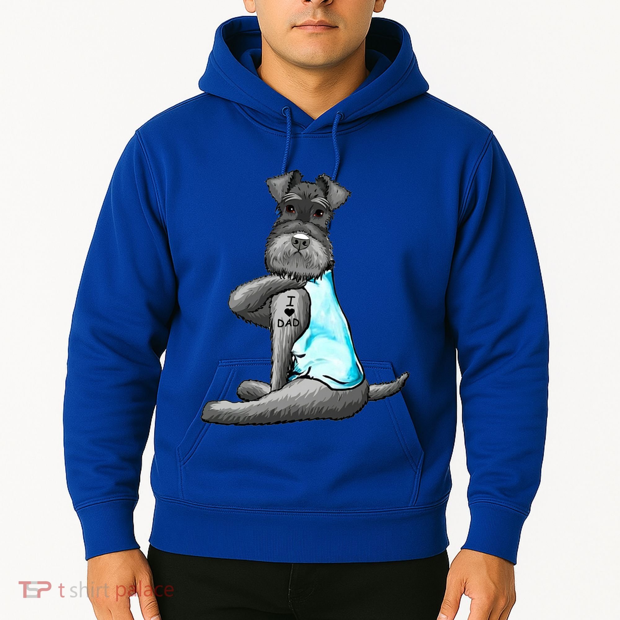 Miniature Schnauzer Tattoos I Love Dad Gift FatherS Day Gift Hoodie