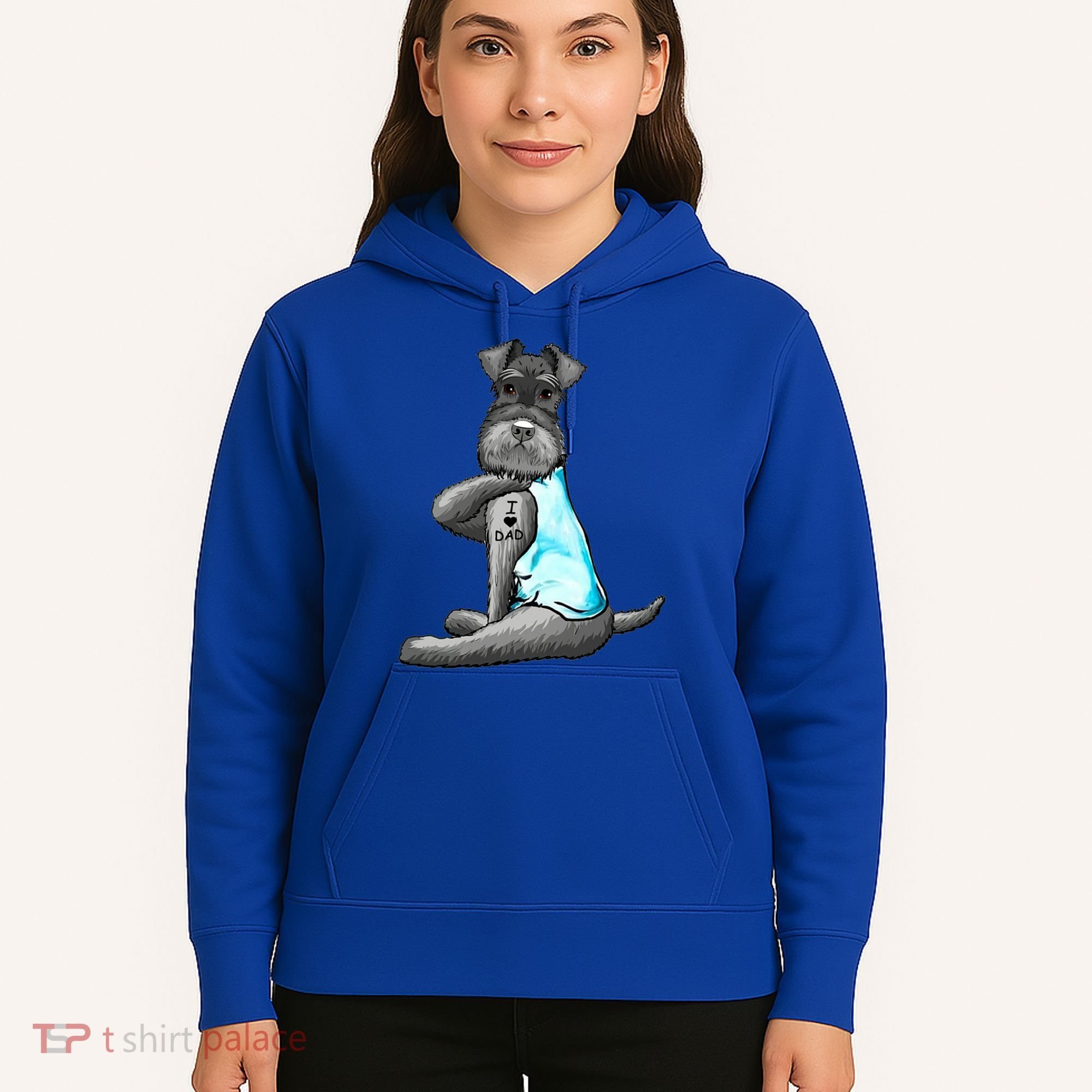 Miniature Schnauzer Tattoos I Love Dad Gift FatherS Day Gift Hoodie