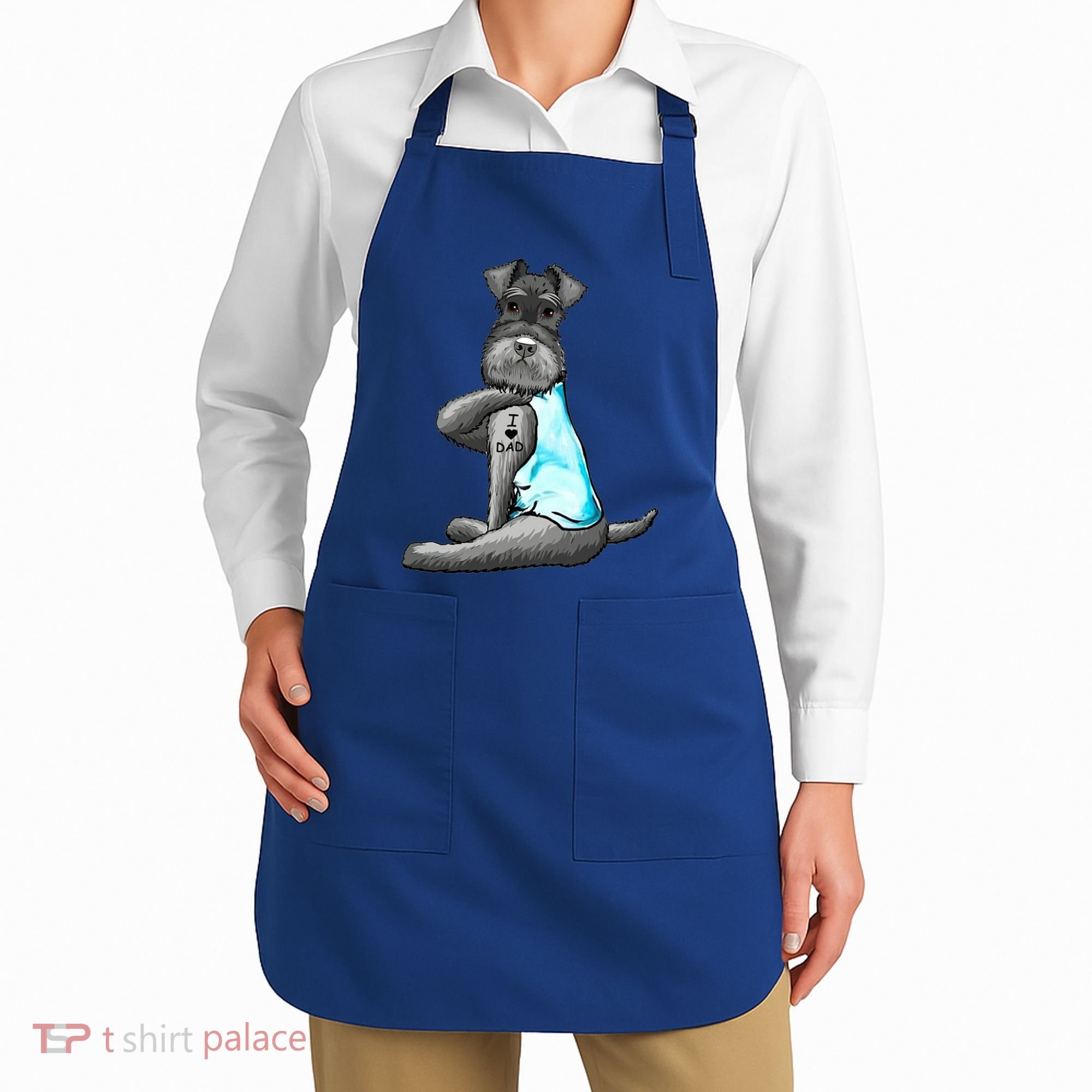 Miniature Schnauzer Tattoos I Love Dad Gift FatherS Day Gift Apron