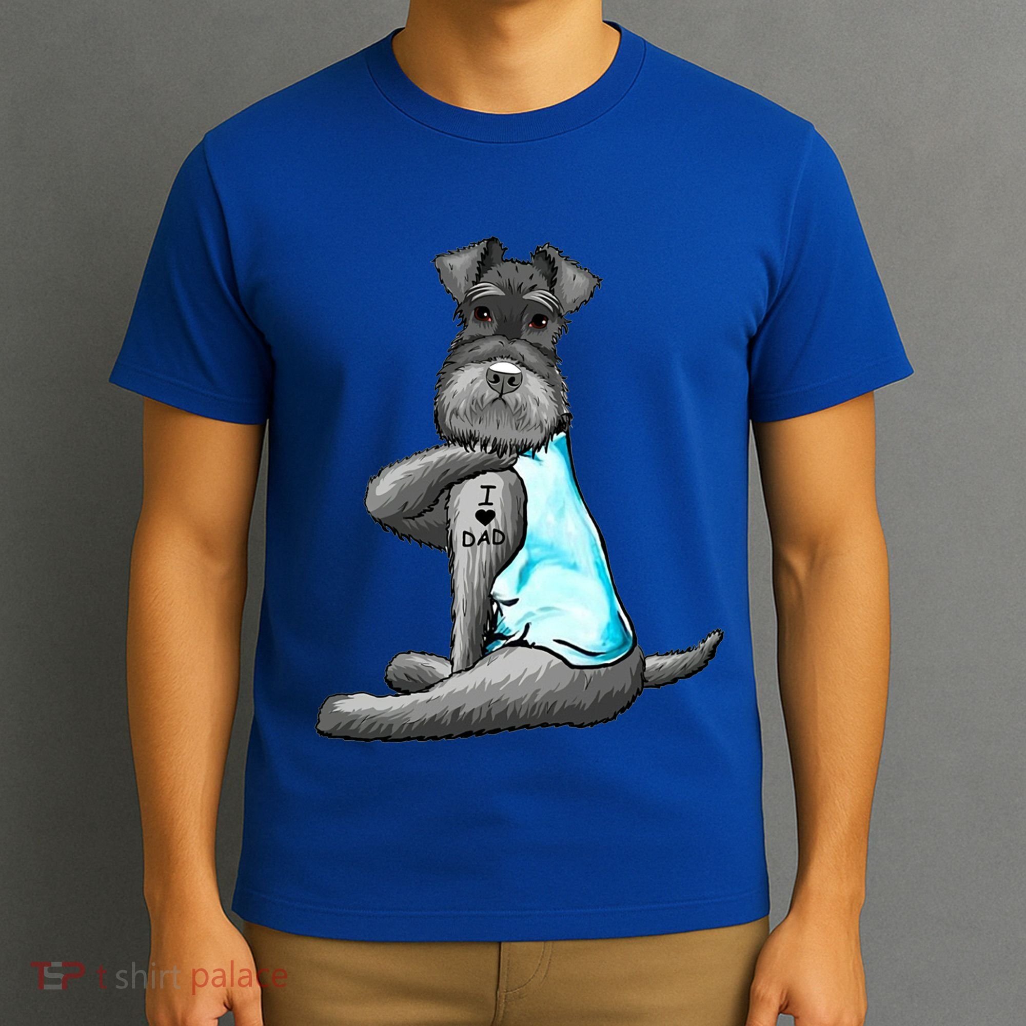 Miniature Schnauzer Tattoos I Love Dad Gift FatherS Day Gift T-Shirt