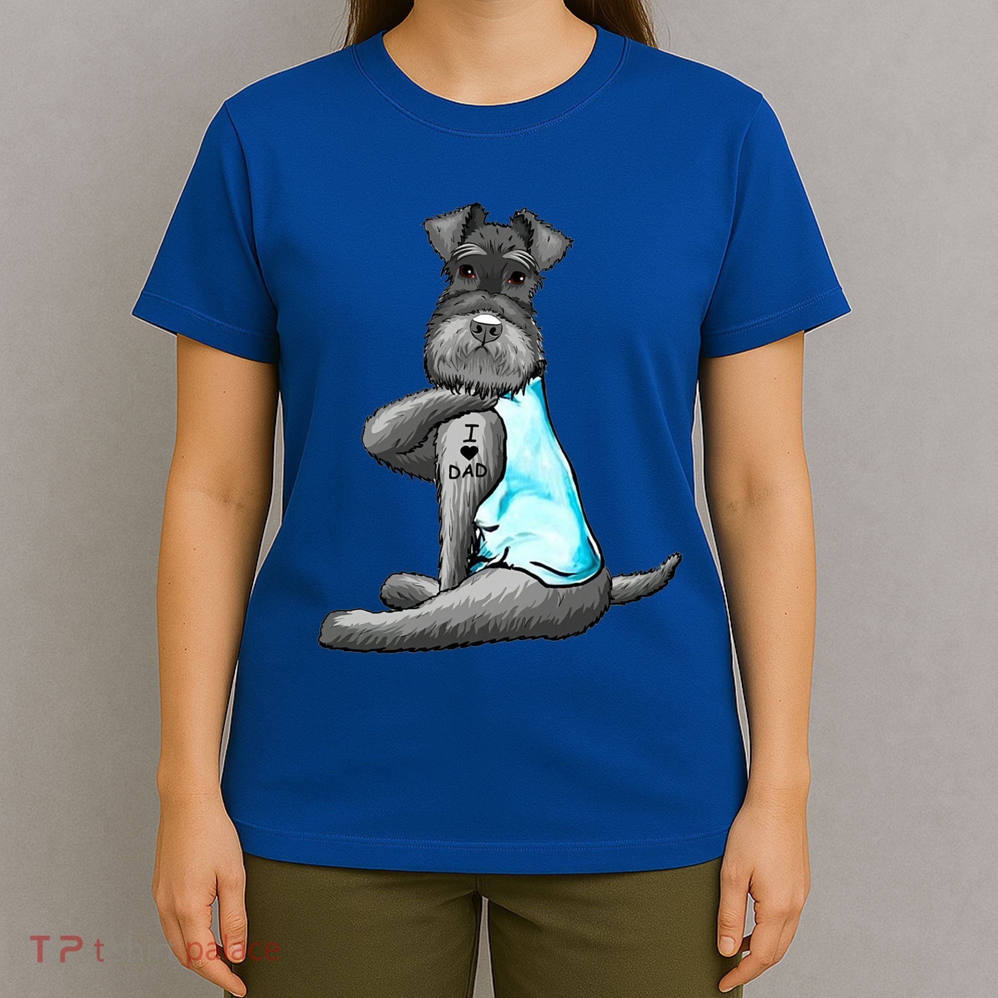 Miniature Schnauzer Tattoos I Love Dad Gift FatherS Day Gift T-Shirt