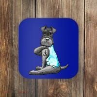 Miniature Schnauzer Tattoos I Love Dad Gift FatherS Day Gift Coaster thumb 0