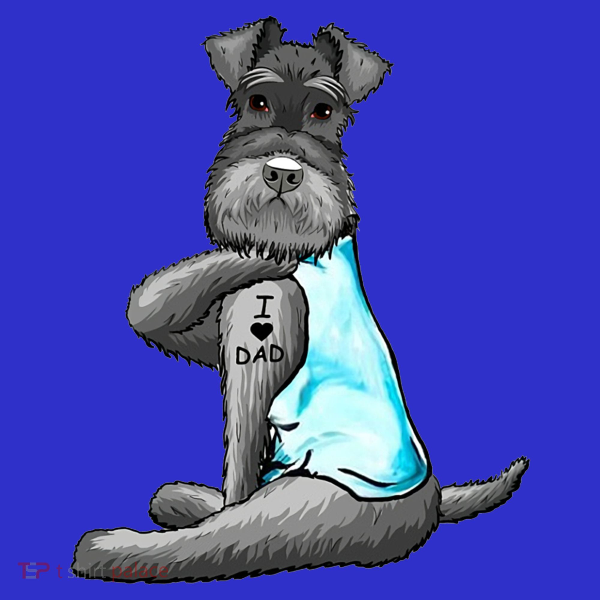 Miniature Schnauzer Tattoos I Love Dad Gift FatherS Day Gift Mousepad