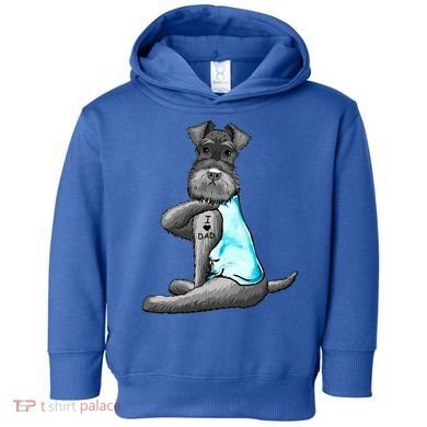 Miniature Schnauzer Tattoos I Love Dad Gift FatherS Day Gift Toddler Hoodie
