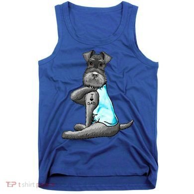 Miniature Schnauzer Tattoos I Love Dad Gift FatherS Day Gift Tank Top
