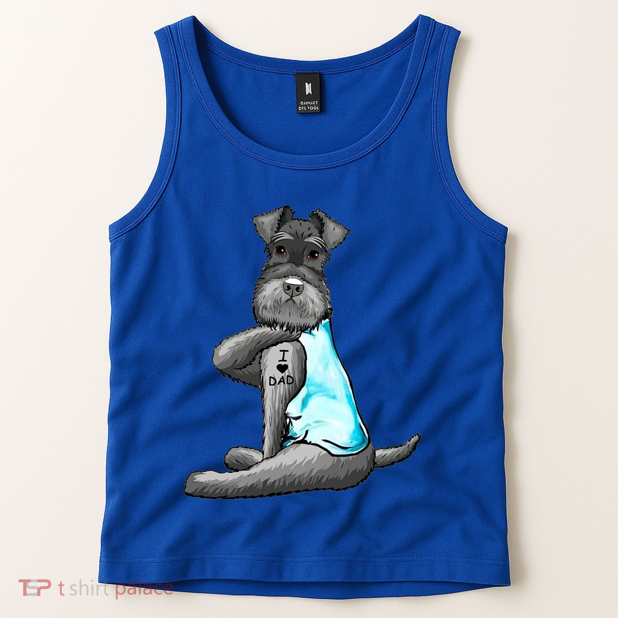 Miniature Schnauzer Tattoos I Love Dad Gift FatherS Day Gift Tank Top