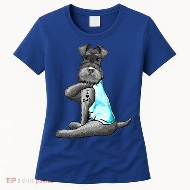 Miniature Schnauzer Tattoos I Love Dad Gift FatherS Day Gift Women's T-Shirt