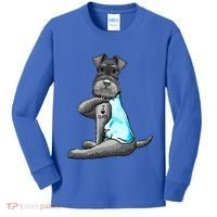 Miniature Schnauzer Tattoos I Love Dad Gift FatherS Day Gift Kids Long Sleeve Shirt thumb 0