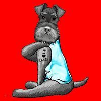 Miniature Schnauzer Tattoos I Love Dad Gift FatherS Day Gift Santa Hat thumb 1