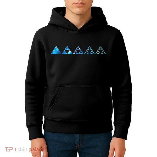 Math Sierpinski Triangles Fractal Geometry Mathematics Kids Hoodie