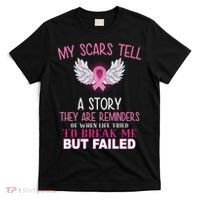 My Scars Tell A Story Breast Cancer Survivor Quote T-Shirt thumb 0