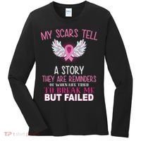 My Scars Tell A Story Breast Cancer Survivor Quote Women's Long Sleeve Shirt thumb 0