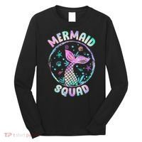Mermaid Squad Themed Birthday Party Mermaids Family Matching Long Sleeve Shirt thumb 0