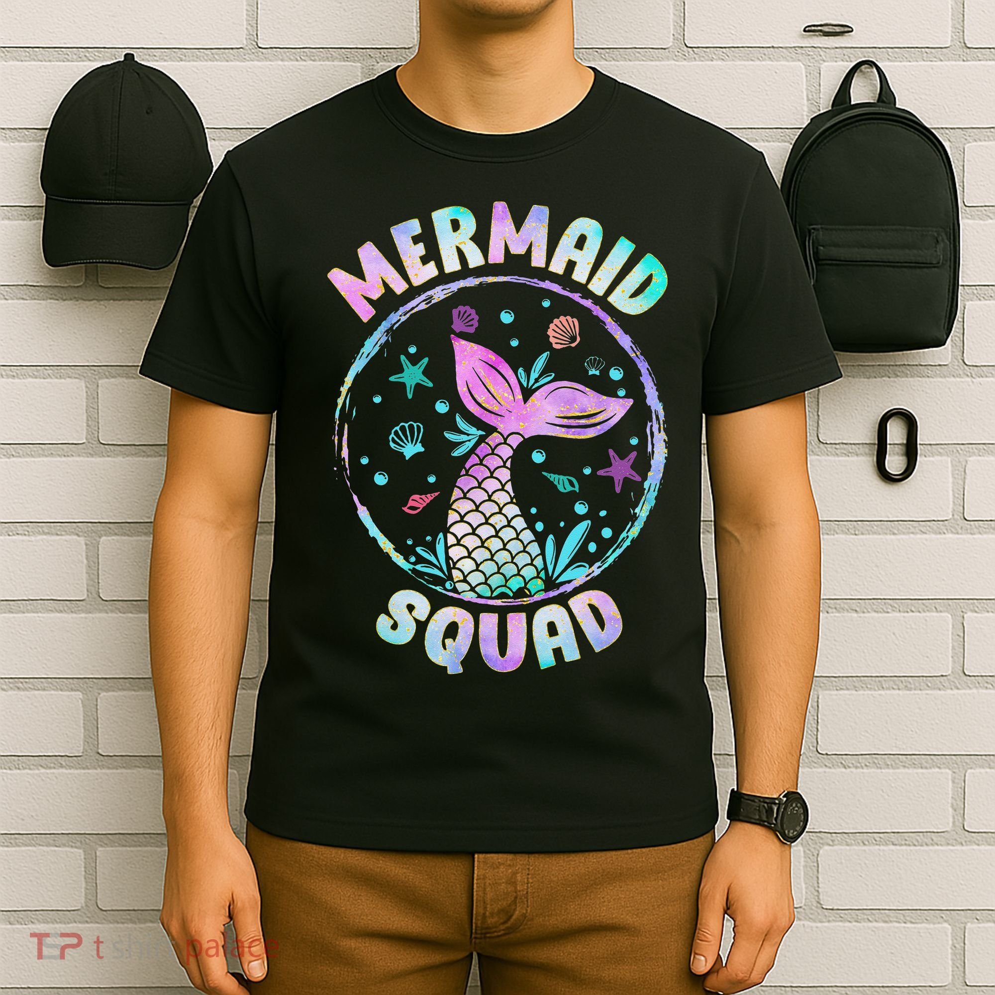 Mermaid Squad Themed Birthday Party Mermaids Family Matching T-Shirt