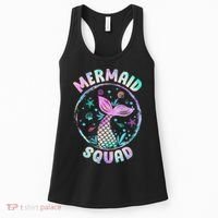 Mermaid Squad Themed Birthday Party Mermaids Family Matching Women's Tank Top thumb 0
