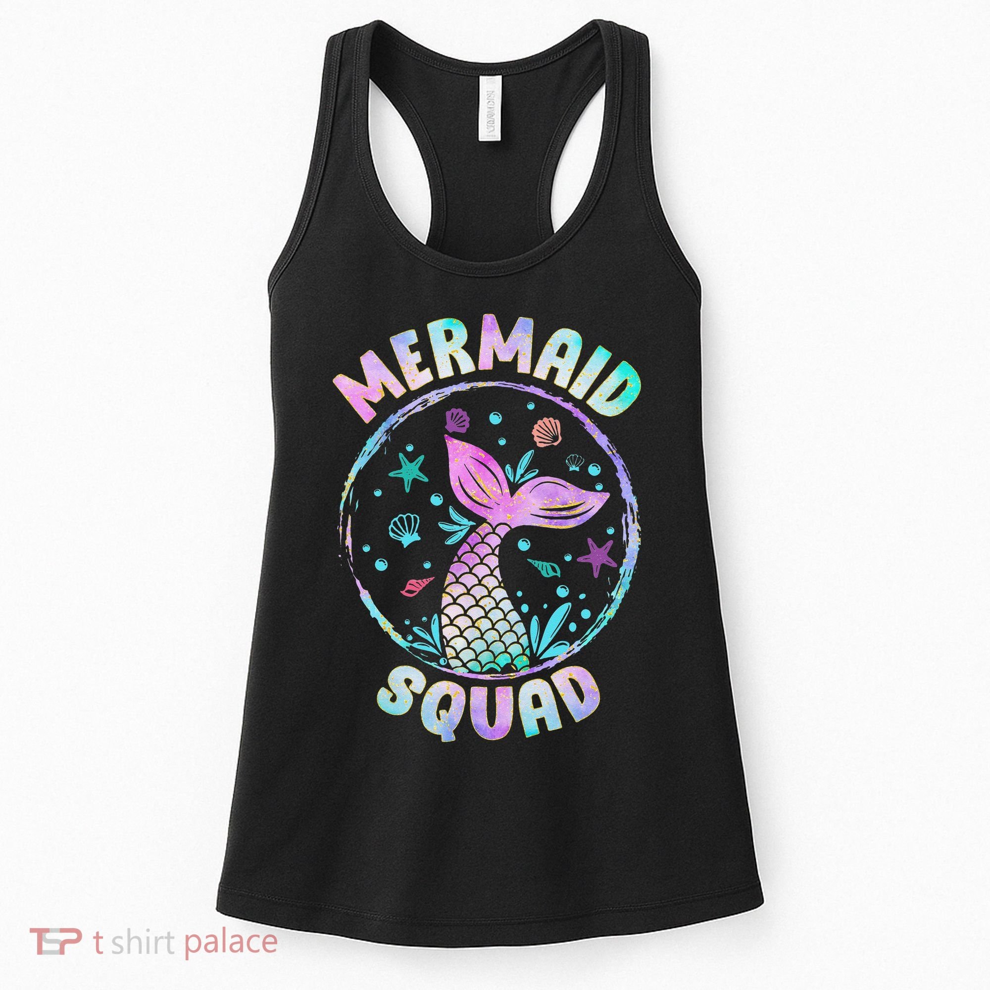 Mermaid Squad Themed Birthday Party Mermaids Family Matching Women's Tank Top