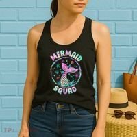 Mermaid Squad Themed Birthday Party Mermaids Family Matching Women's Tank Top thumb 2