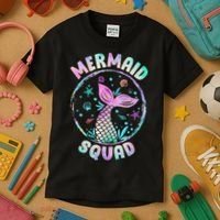 Mermaid Squad Themed Birthday Party Mermaids Family Matching Kids T-Shirt thumb 3