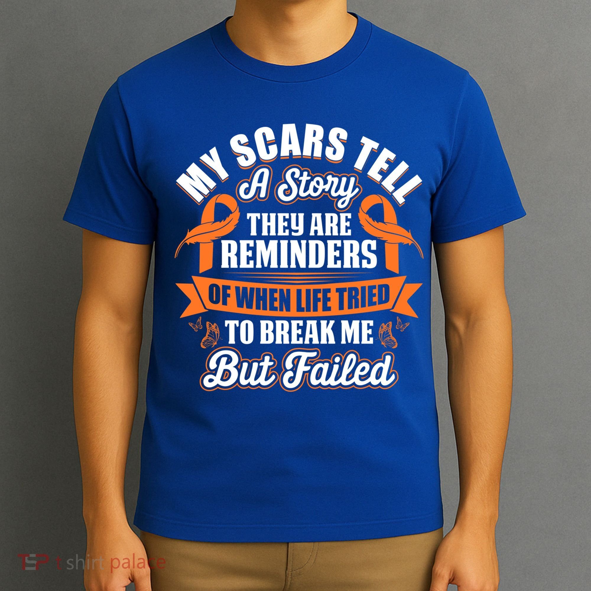 My Scars Tell A Story Kidney Cancer Ribbon Awareness Cool Gift T-Shirt