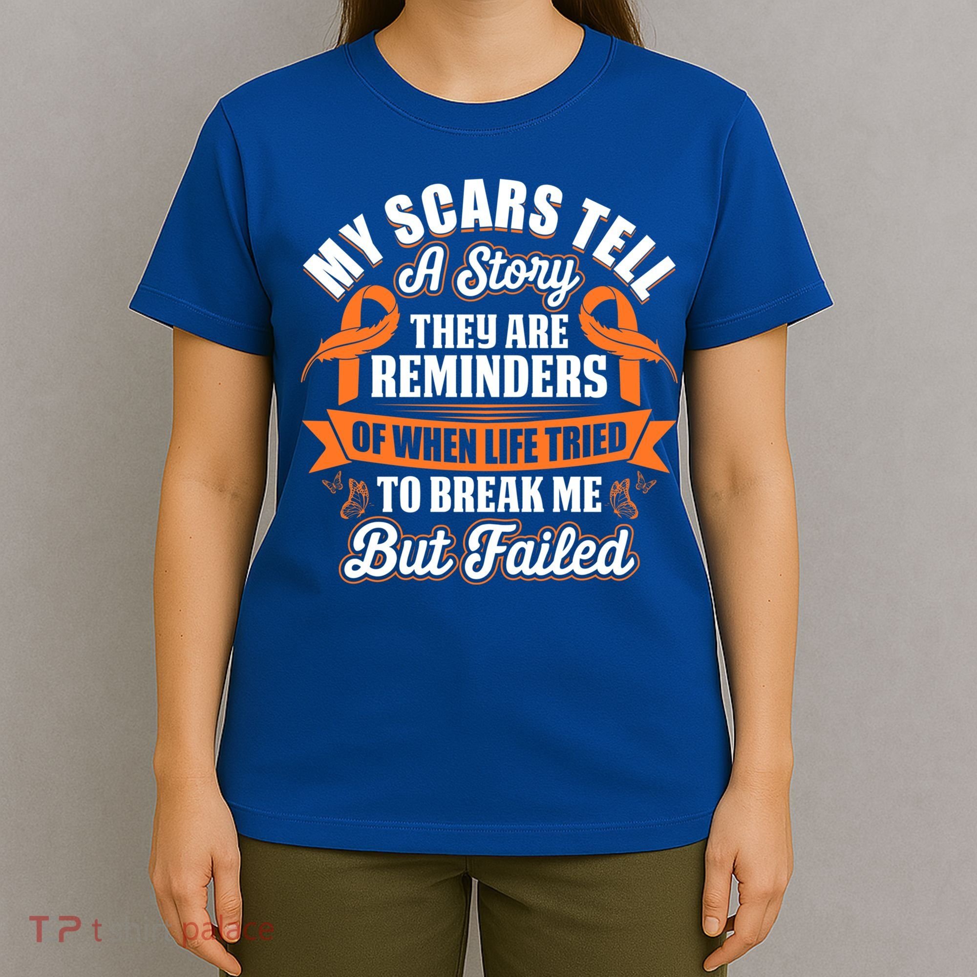 My Scars Tell A Story Kidney Cancer Ribbon Awareness Cool Gift T-Shirt