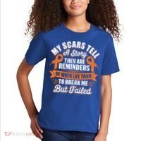 My Scars Tell A Story Kidney Cancer Ribbon Awareness Cool Gift Kids T-Shirt thumb 2