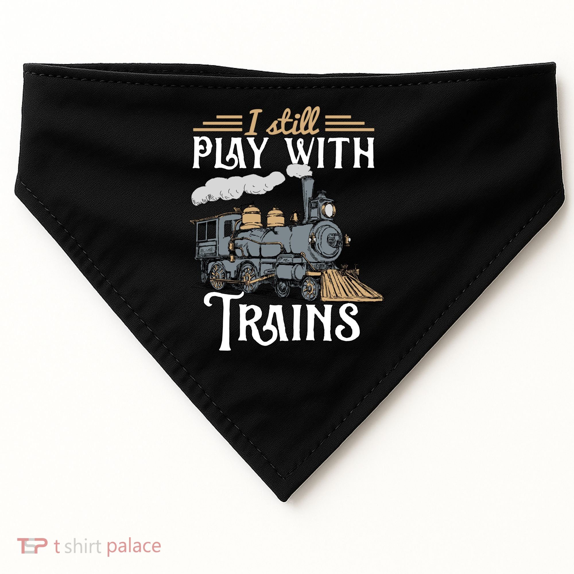 Model Steam Train Cute Gift Locomotive Trainspotting Meaningful Gift USA-Made Doggie Bandana