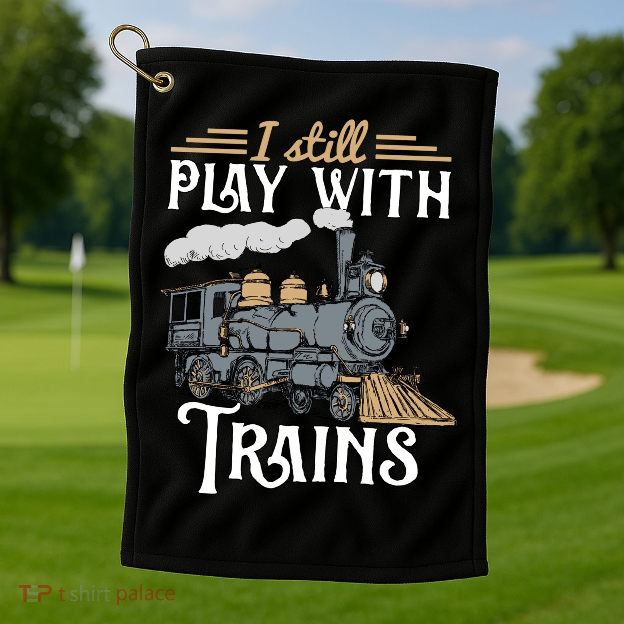 Model Steam Train Cute Gift Locomotive Trainspotting Meaningful Gift Golf Towel