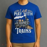 Model Steam Train Cute Gift Locomotive Trainspotting Meaningful Gift T-Shirt thumb 3