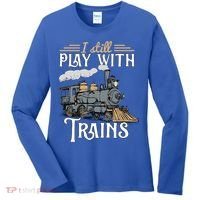 Model Steam Train Cute Gift Locomotive Trainspotting Meaningful Gift Women's Long Sleeve Shirt thumb 0