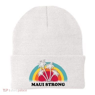 Maui Strong Tropical Hawaii Wildfire Beanie