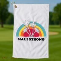 Maui Strong Tropical Hawaii Wildfire Golf Towel thumb 1