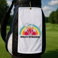 Maui Strong Tropical Hawaii Wildfire Golf Towel thumb 2