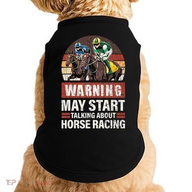 May Start Talking About Horse Racing Funny Racer Graphic Doggie Tank