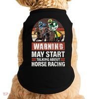 May Start Talking About Horse Racing Funny Racer Graphic Doggie Tank thumb 0