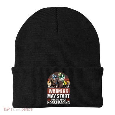 May Start Talking About Horse Racing Funny Racer Graphic Beanie