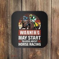 May Start Talking About Horse Racing Funny Racer Graphic Coaster thumb 0
