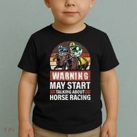 May Start Talking About Horse Racing Funny Racer Graphic Toddler T-Shirt thumb 2