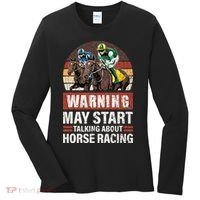May Start Talking About Horse Racing Funny Racer Graphic Women's Long Sleeve Shirt thumb 0