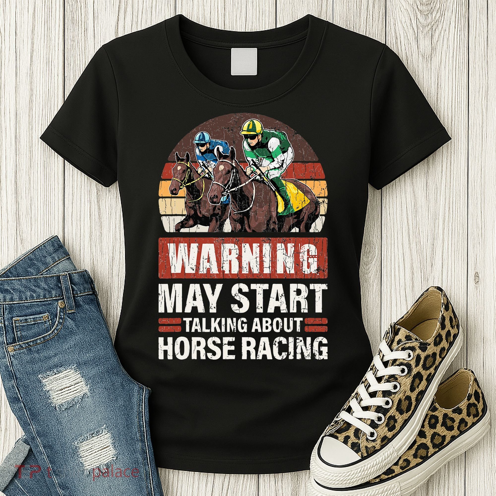 May Start Talking About Horse Racing Funny Racer Graphic Women's T-Shirt