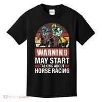 May Start Talking About Horse Racing Funny Racer Graphic Kids T-Shirt thumb 0