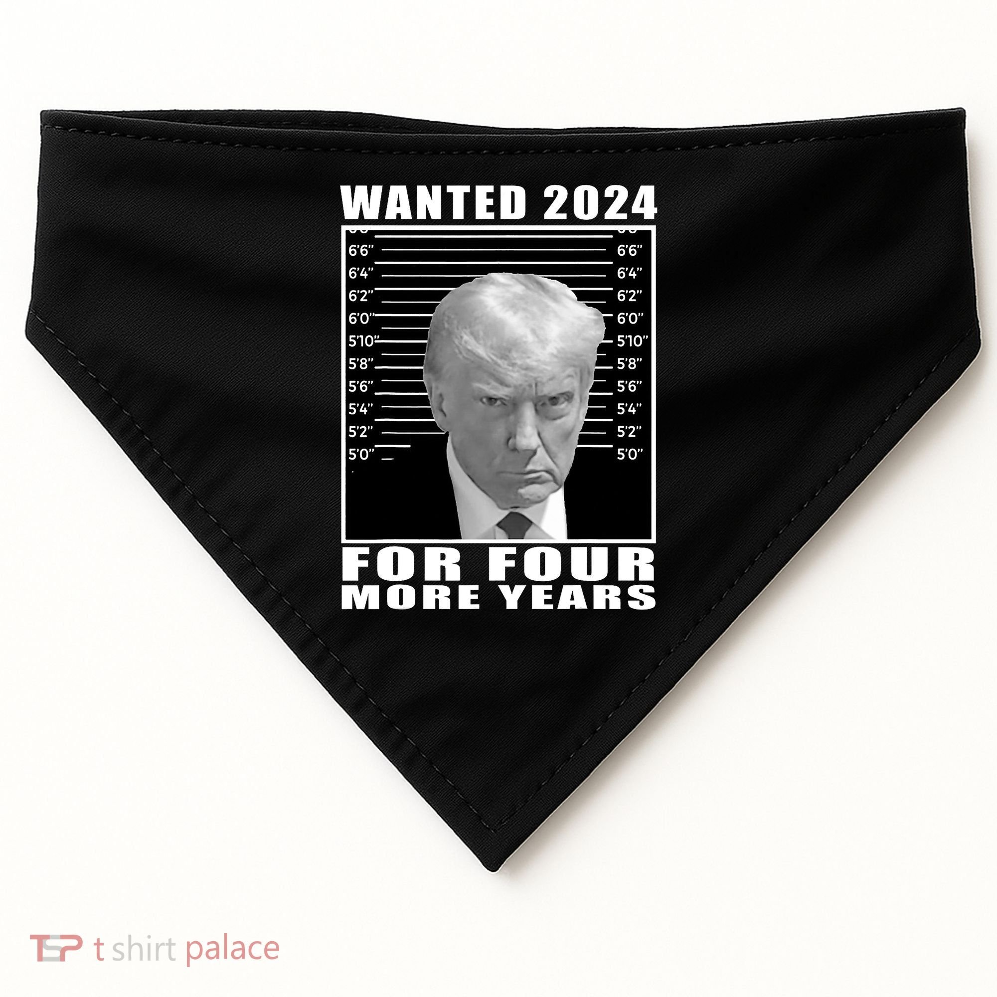Mug Shot Trump Wanted 2024 For Four More Years USA-Made Doggie Bandana
