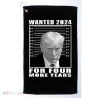 Mug Shot Trump Wanted 2024 For Four More Years Golf Towel thumb 0