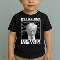 Mug Shot Trump Wanted 2024 For Four More Years Toddler T-Shirt thumb 2