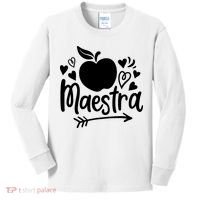 Maestra Spanish Teacher Kids Long Sleeve Shirt thumb 0