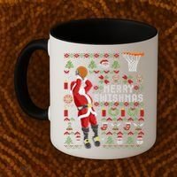 Merry Swishmas Ugly Christmas Basketball Coffee Mug thumb 2